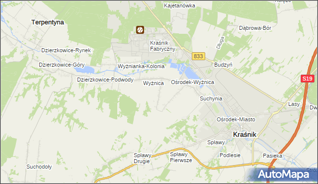 mapa Wyżnica-Kolonia, Wyżnica-Kolonia na mapie Targeo