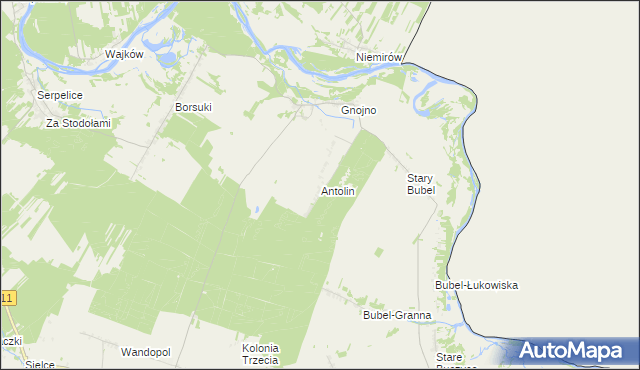 mapa Antolin gmina Konstantynów, Antolin gmina Konstantynów na mapie Targeo