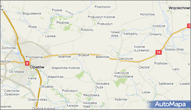 mapa Balbinów, Balbinów na mapie Targeo