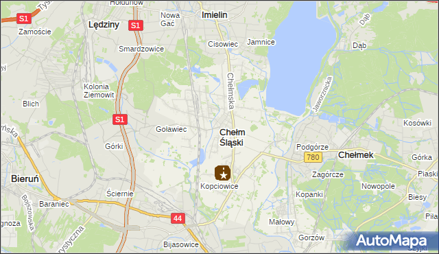 mapa Chełm Śląski, Chełm Śląski na mapie Targeo