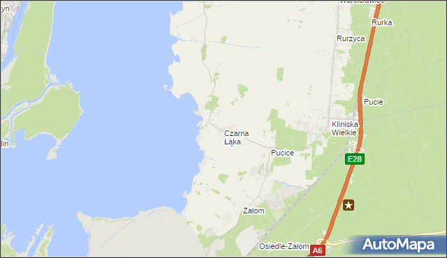 mapa Czarna Łąka, Czarna Łąka na mapie Targeo