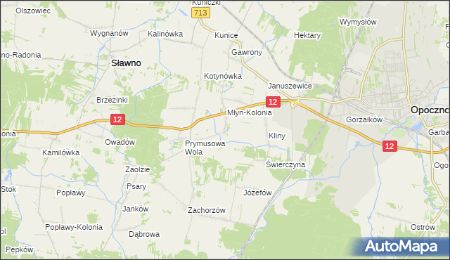 mapa Grążowice, Grążowice na mapie Targeo