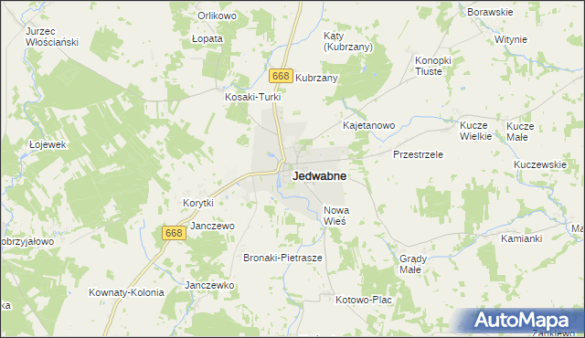 mapa Jedwabne, Jedwabne na mapie Targeo