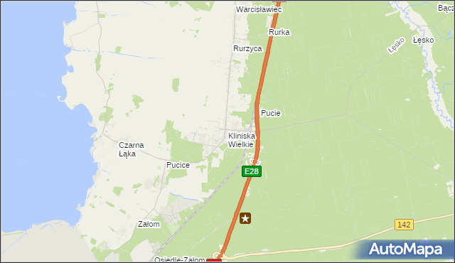 mapa Kliniska Wielkie, Kliniska Wielkie na mapie Targeo
