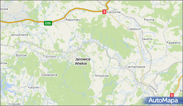 mapa Miedzianka gmina Janowice Wielkie, Miedzianka gmina Janowice Wielkie na mapie Targeo