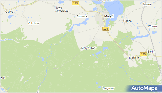 mapa Moryń-Dwór, Moryń-Dwór na mapie Targeo