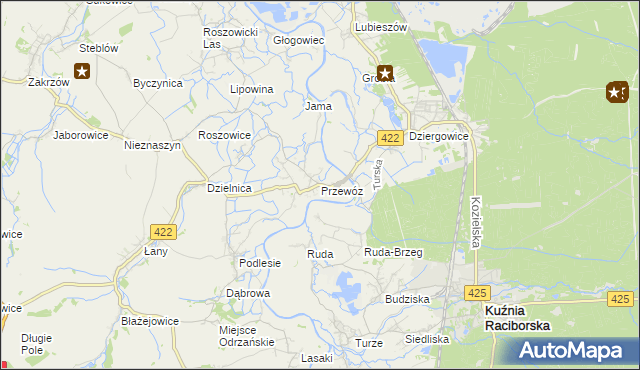 mapa Przewóz gmina Cisek, Przewóz gmina Cisek na mapie Targeo