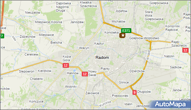 mapa Radomia, Radom na mapie Targeo