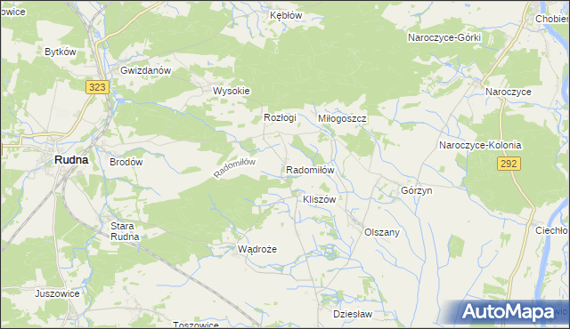 mapa Radomiłów, Radomiłów na mapie Targeo
