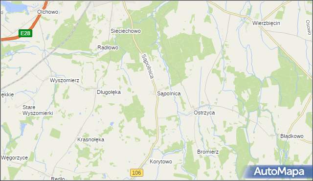 mapa Sąpolnica, Sąpolnica na mapie Targeo