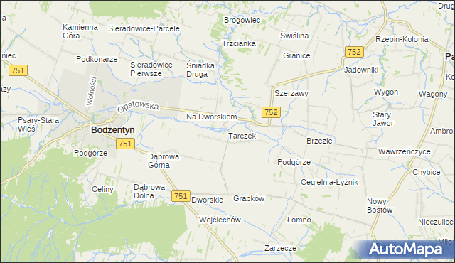 mapa Tarczek, Tarczek na mapie Targeo