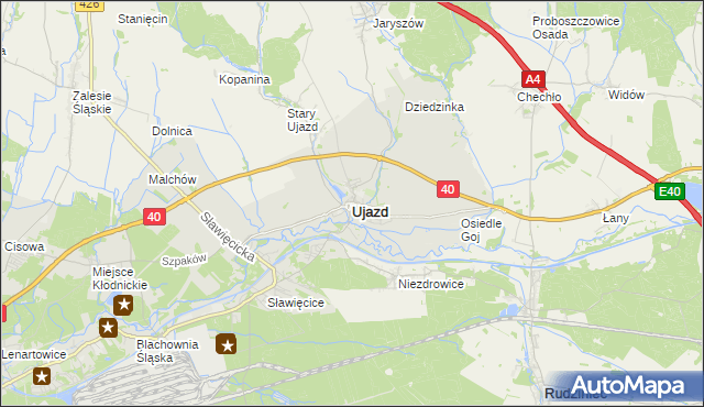 mapa Ujazd powiat strzelecki, Ujazd powiat strzelecki na mapie Targeo