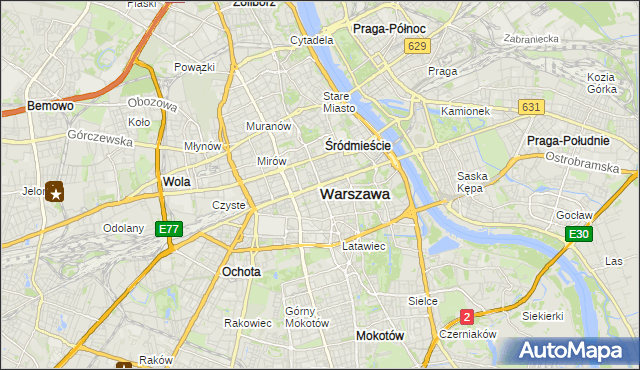 mapa Warszawy, Warszawa na mapie Targeo