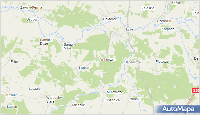 mapa Wiktorzyn gmina Wyszki, Wiktorzyn gmina Wyszki na mapie Targeo