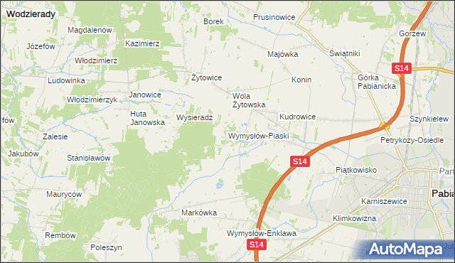 mapa Wymysłów-Piaski, Wymysłów-Piaski na mapie Targeo