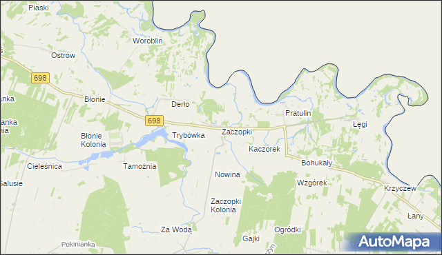 mapa Zaczopki, Zaczopki na mapie Targeo