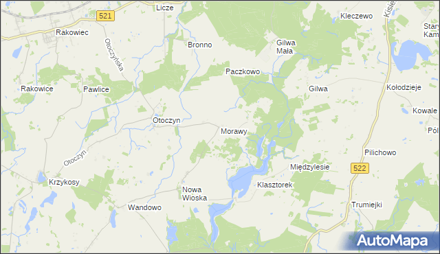 mapa Morawy gmina Gardeja, Morawy gmina Gardeja na mapie Targeo