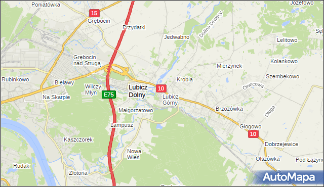 mapa Lubicz Górny, Lubicz Górny na mapie Targeo