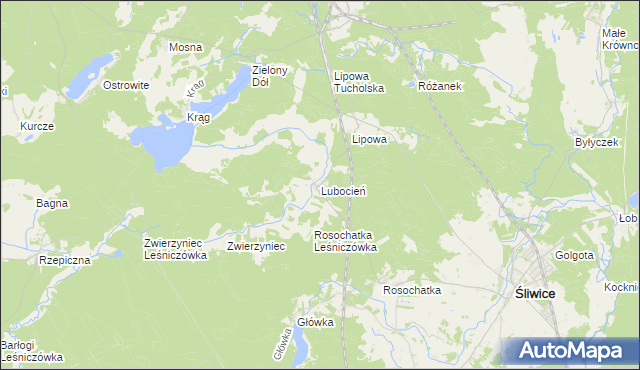 mapa Lubocień, Lubocień na mapie Targeo