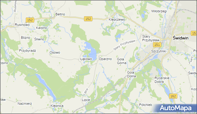 mapa Oparzno, Oparzno na mapie Targeo