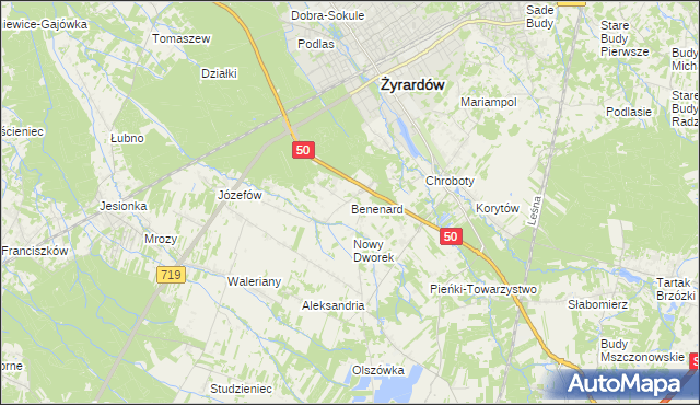 mapa Benenard, Benenard na mapie Targeo