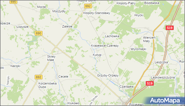 mapa Kułygi, Kułygi na mapie Targeo