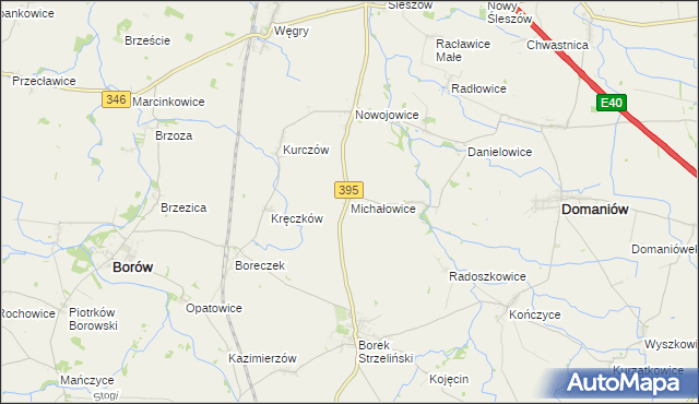 mapa Michałowice gmina Borów, Michałowice gmina Borów na mapie Targeo