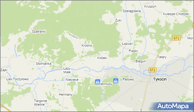 mapa Kiślaki, Kiślaki na mapie Targeo