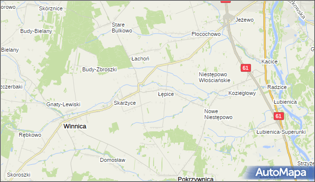 mapa Łępice, Łępice na mapie Targeo