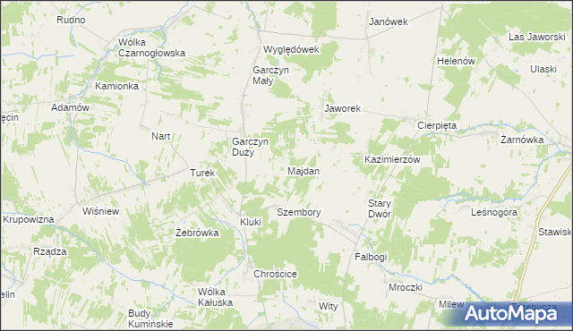 mapa Majdan gmina Wierzbno, Majdan gmina Wierzbno na mapie Targeo