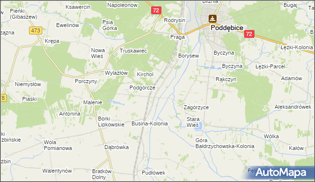 mapa Bałdrzychów, Bałdrzychów na mapie Targeo