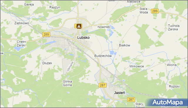 mapa Budziechów, Budziechów na mapie Targeo