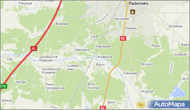 mapa Cerkawizna, Cerkawizna na mapie Targeo