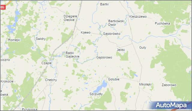 mapa Gąsiorowo gmina Wieliczki, Gąsiorowo gmina Wieliczki na mapie Targeo