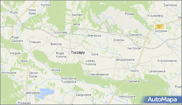 mapa Góra gmina Tuczępy, Góra gmina Tuczępy na mapie Targeo
