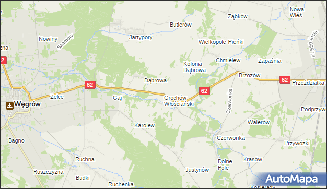 mapa Grochów Włościański, Grochów Włościański na mapie Targeo