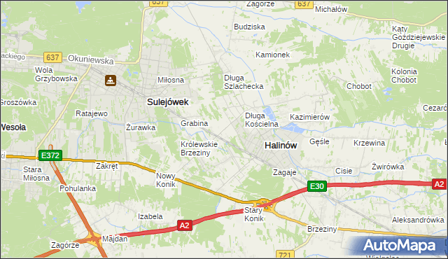 mapa Józefin gmina Halinów, Józefin gmina Halinów na mapie Targeo