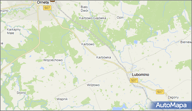 mapa Karbówka, Karbówka na mapie Targeo