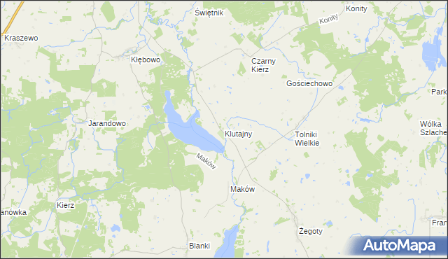 mapa Klutajny, Klutajny na mapie Targeo