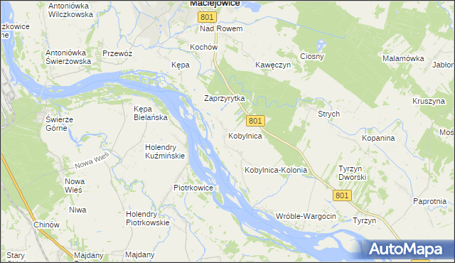 mapa Kobylnica gmina Maciejowice, Kobylnica gmina Maciejowice na mapie Targeo