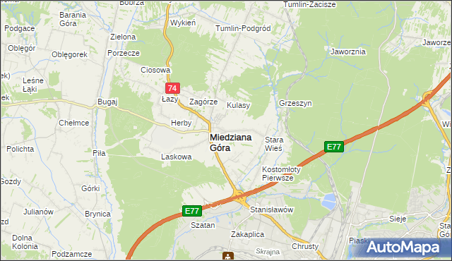 mapa Kostomłoty Drugie, Kostomłoty Drugie na mapie Targeo