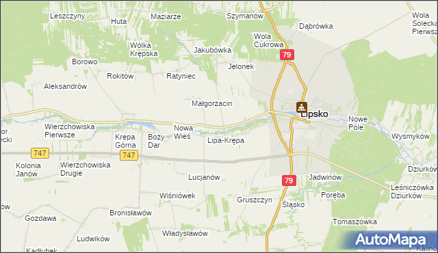 mapa Lipa-Miklas, Lipa-Miklas na mapie Targeo