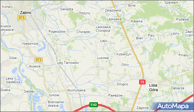 mapa Łukowa gmina Lisia Góra, Łukowa gmina Lisia Góra na mapie Targeo