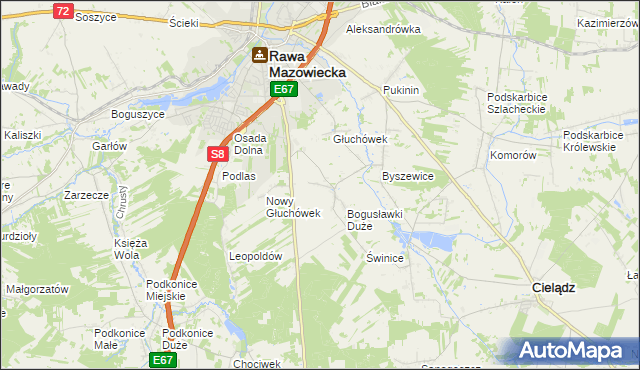 mapa Matyldów gmina Rawa Mazowiecka, Matyldów gmina Rawa Mazowiecka na mapie Targeo