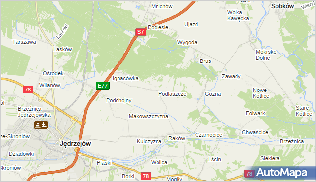 mapa Podlaszcze, Podlaszcze na mapie Targeo