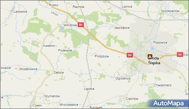 mapa Proszków, Proszków na mapie Targeo