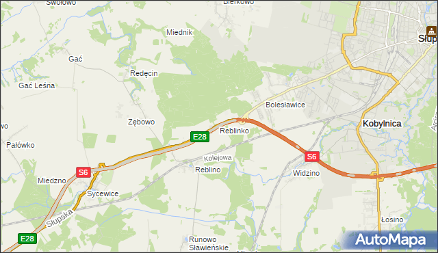 mapa Reblinko, Reblinko na mapie Targeo