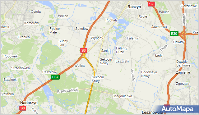 mapa Sękocin Nowy, Sękocin Nowy na mapie Targeo