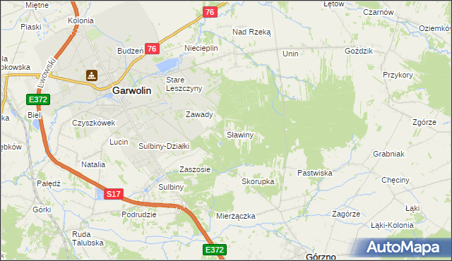 mapa Sławiny, Sławiny na mapie Targeo