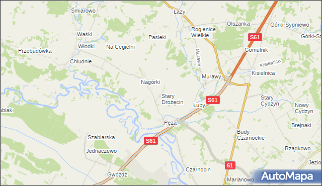 mapa Stary Drożęcin, Stary Drożęcin na mapie Targeo